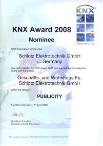 Urkunde KNX-Award